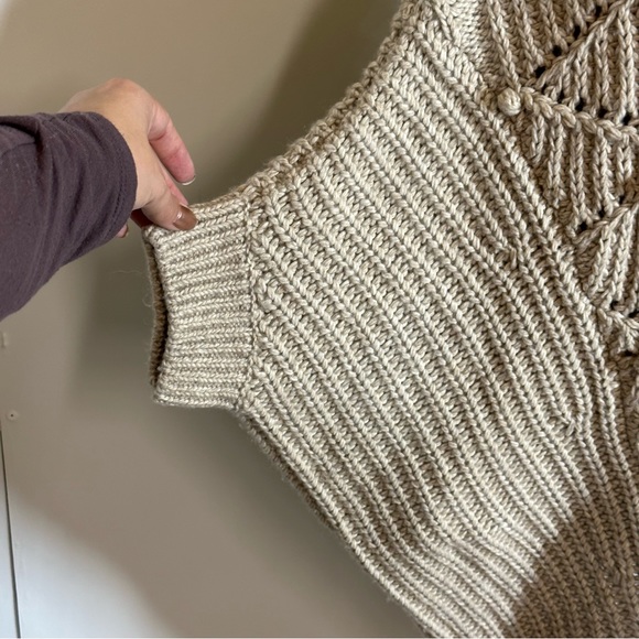 Victoria’s Secret Beige Chunky Knit Batwing Tunic Sweater Sz XS , S - Picture 4 of 10